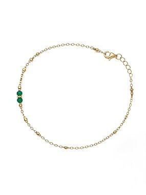 Handmade Chrysoprase Gold Bracelet